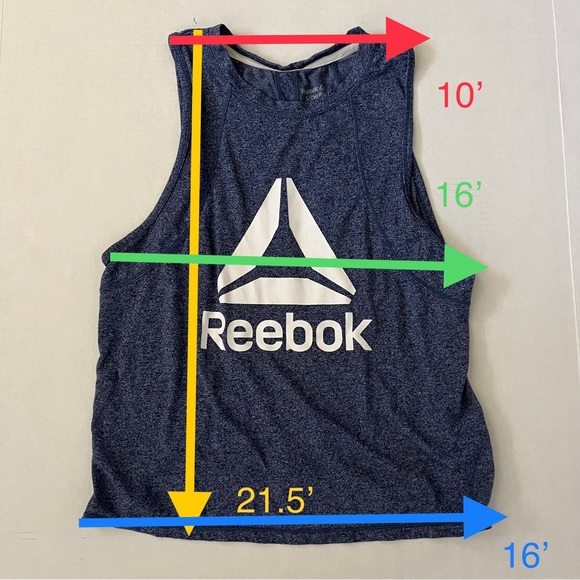 🎉6/$26🎉 REEBOK Blue Tanktop with Open Back - Picture 2 of 3